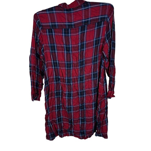 Old Navy Red & Blue Plaid Button-Up Tunic Dress Size XL - Picture 3 of 5